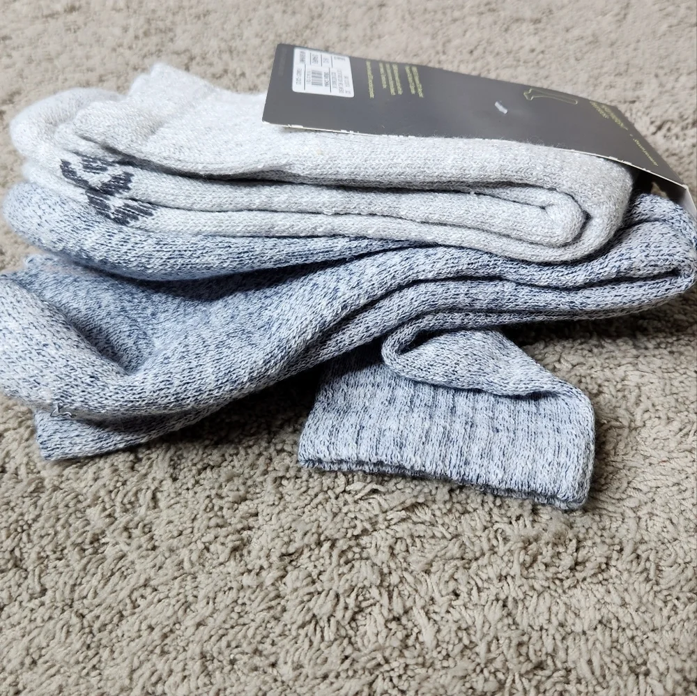 Men's Striped Marl Short Boot Socks - All In Motion Navy Blue/Gray 6-12